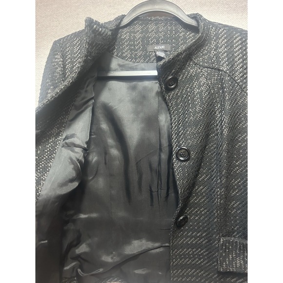 Alfani Black Metallic Textured Jacket Womens Size 4 Cropped Blazer Classic - Picture 9 of 9